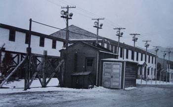 Veduta del 1945 del laboratorio di Los Alamos (New Mexico, USA) dove fu costruita la prima bomba atomica all'uranio.