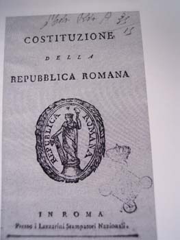 Frontespizio della Repubblica Romana del 1798