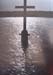 Memorial cross of Ludwig II in the lake of Starnberg